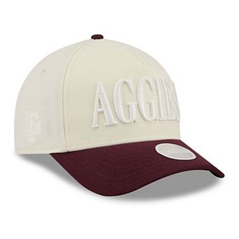 Women's New Era White/Maroon Texas A&M Aggies Tonal A-Frame 9FORTY Adjustable Hat