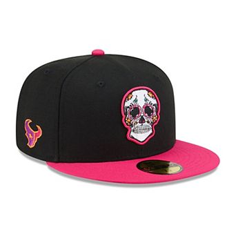 Men's New Era Black/Pink Houston Texans Day Of The Dead 59FIFTY Fitted Hat