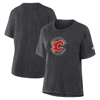 Women's Fanatics Charcoal Calgary Flames Authentic Pro Property Of T-Shirt