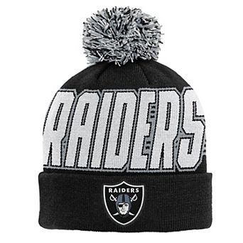 Youth Outerstuff Black Las Vegas Raiders Cuffed Knit Hat with Pom
