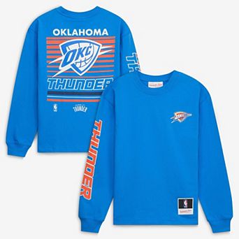 Youth Mitchell & Ness Blue Oklahoma City Thunder Triple Play Long Sleeve T-Shirt