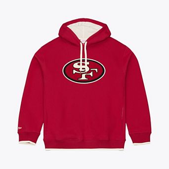 Men's Mitchell & Ness Scarlet San Francisco 49ers Premium Essentials Heavyweight Fleece Hoodie