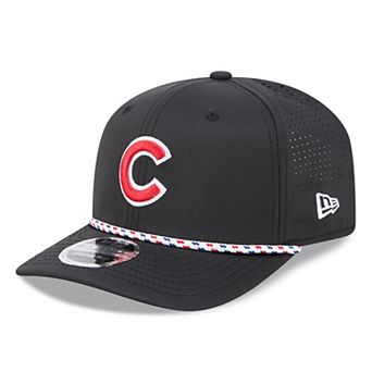 Men's New Era Black Chicago Cubs Vented 9SEVENTY Rope Adjustable Hat