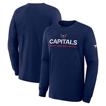 Men's Fanatics Navy Washington Capitals Authentic Pro Primary Long Sleeve T-Shirt