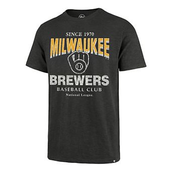 Men's '47 Charcoal Milwaukee Brewers Head On Scrum T-Shirt