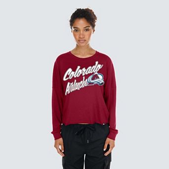 Women's New Era Burgundy Colorado Avalanche Oversized Boxy Long Sleeve T-Shirt