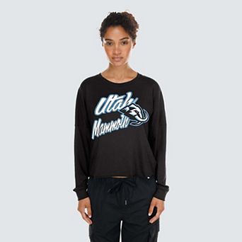 Women's New Era Black Utah Mammoth Oversized Boxy Long Sleeve T-Shirt