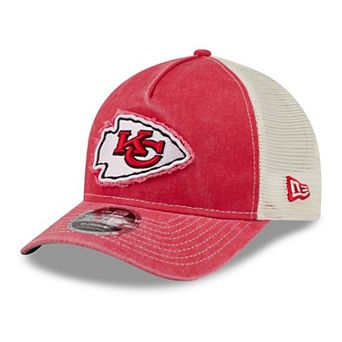 Men's New Era Red Kansas City Chiefs Fan 9FORTY A-Frame Trucker Adjustable Hat