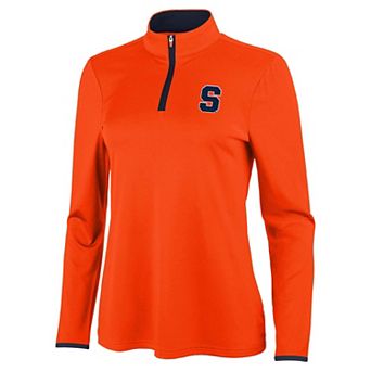 Women's Antigua Orange/Navy Syracuse Orange Brink Quarter-Zip Pullover
