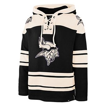 Men's '47 Black Minnesota Vikings Superior Lacer Hoodie