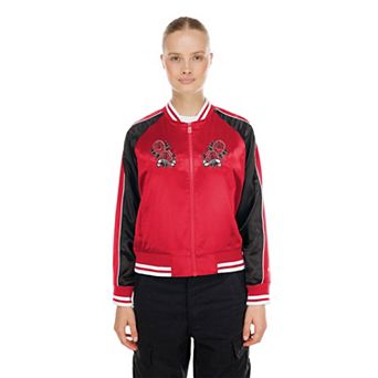 Women's New Era Scarlet San Francisco 49ers Lifestyle Satin Jacket