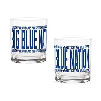 Indigo Falls Kentucky Wildcats Elevated Rocks Glass - Set of 2