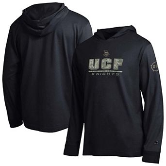 Men's Champion Black UCF Knights Operation Hat Trick Camo Script Hooded Long Sleeve T-Shirt