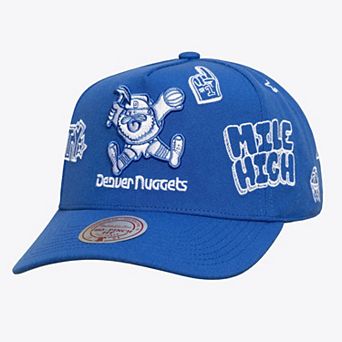 Unisex Mitchell & Ness Blue Denver Nuggets Hardwood Classics Downtown Doodle Pro Snapback Hat