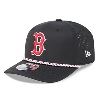 Men's New Era Black Boston Red Sox Vented 9SEVENTY Rope Adjustable Hat
