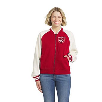 Women's WEAR by Erin Andrews Red Wisconsin Badgers Raglan Full-Zip Jacket