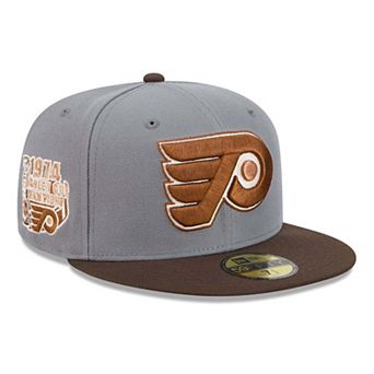 Men's New Era Charcoal/Brown Philadelphia Flyers Wood Tones 59FIFTY Fitted Hat