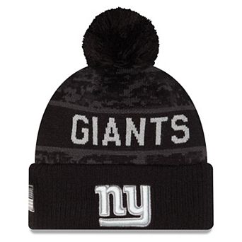 Men's New Era Black New York Giants 2026 Salute To Service Cuffed Knit Hat with Pom