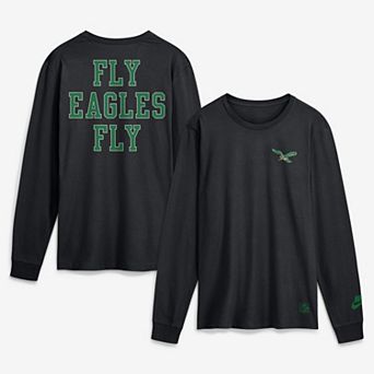 Men's Nike Black Philadelphia Eagles Double Rewind Long Sleeve T-Shirt