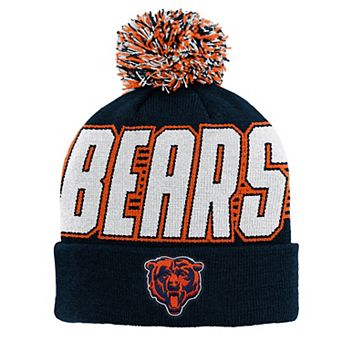 Youth Outerstuff Navy Chicago Bears Cuffed Knit Hat with Pom