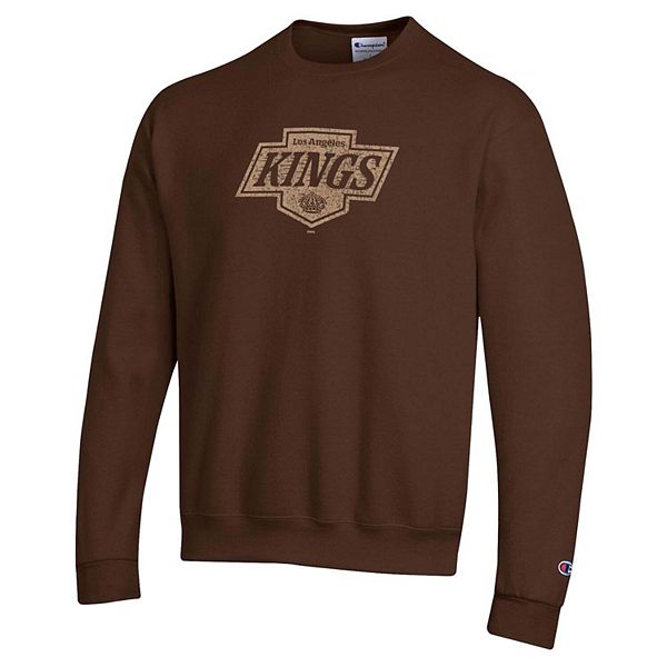 Men's Champion Brown Los Angeles Kings Eco Powerblend Sweatshirt