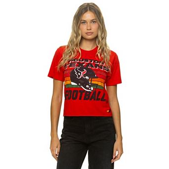 Women's Aviator Nation Red Houston Texans Boxy Boyfriend Tri-Blend T-Shirt