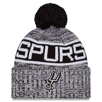 Youth New Era Black San Antonio Spurs Tri-Color Cuffed Knit Hat with Pom