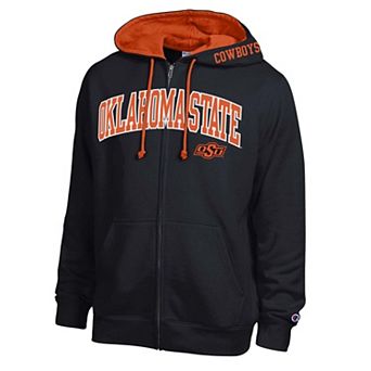 Men's Champion Black Oklahoma State Cowboys Arch Logo Full-Zip Fleece Hoodie