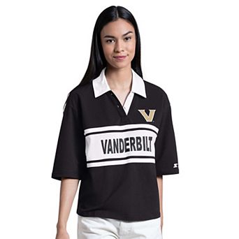 Women's Starter Black Vanderbilt Commodores Outfielder Polo