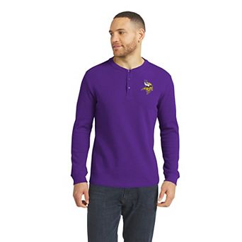 Men's Darius Rucker Collection by Fanatics Purple Minnesota Vikings Waffle-Knit Henley Long Sleeve T-Shirt