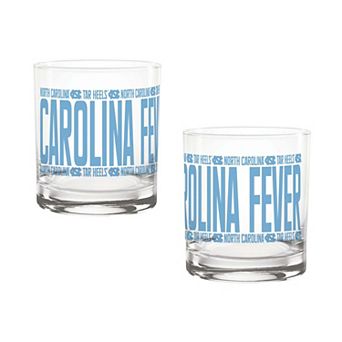 Indigo Falls North Carolina Tar Heels Elevated Rocks Glass - Set of 2