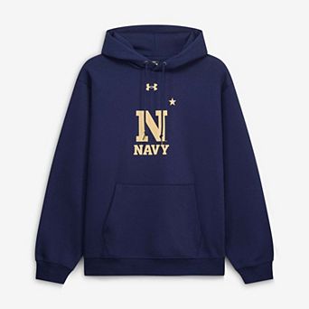 Men's Under Armour Navy Navy Midshipmen Core Icon Fleece Pullover Hoodie