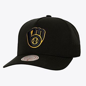 Men's Mitchell & Ness Black Milwaukee Brewers Perfect Pop Pro Snapback Hat