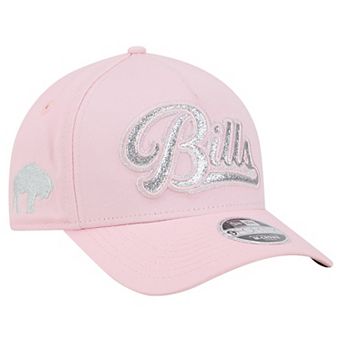Girls' New Era Pink Buffalo Bills Throwback Glitz A-Frame 9FORTY Adjustable Hat