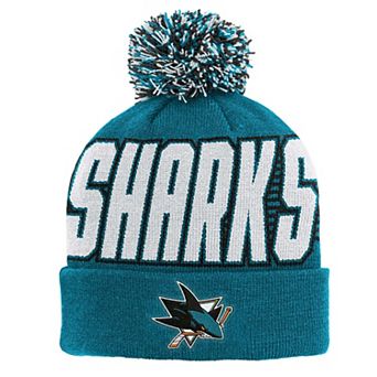 Youth Outerstuff Teal San Jose Sharks Cuffed Knit Hat with Pom