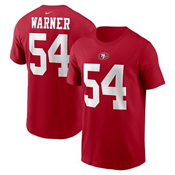 Men's Nike Fred Warner Scarlet San Francisco 49ers Name & Number T-Shirt
