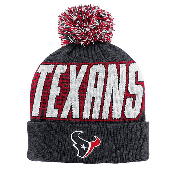 Youth Outerstuff Navy Houston Texans Cuffed Knit Hat with Pom