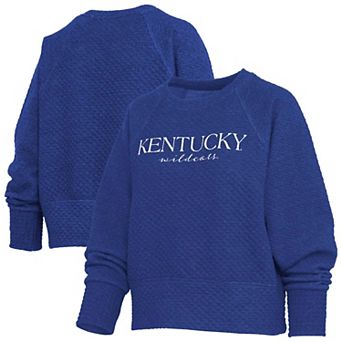Women's Pressbox Royal Kentucky Wildcats Champagne Nova Quilted Sweatshirt