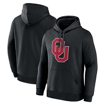 Men's Logo Athletic Black Oklahoma Sooners Primary Logo Fleece Pullover Hoodie