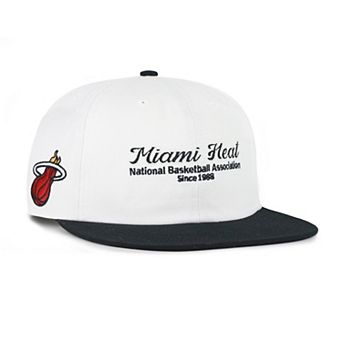 Men's '47 Cream Miami Heat Script Stack Captain Snapback Hat
