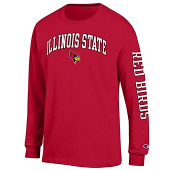 Men's Champion Scarlet Illinois State Redbirds Arch Logo Long Sleeve T-Shirt