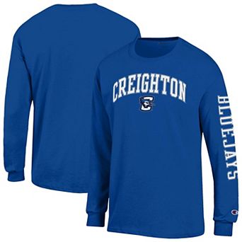 Men's Champion Royal Creighton Bluejays Arch Logo Long Sleeve T-Shirt