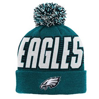 Youth Outerstuff Midnight Green Philadelphia Eagles Cuffed Knit Hat with Pom