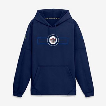 Men's Fanatics Navy Winnipeg Jets Authentic Pro Rink Fleece Pullover Hoodie