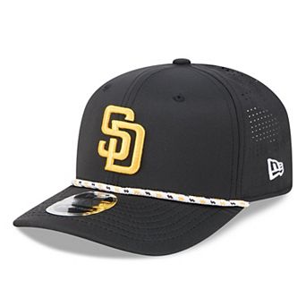Men's New Era Black San Diego Padres Vented 9SEVENTY Rope Adjustable Hat