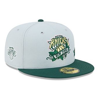 Men's New Era Gray/Green New York Knicks Rose Banner 59FIFTY Fitted Hat