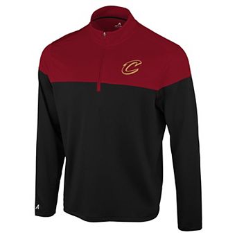 Men's Antigua Black/Wine Cleveland Cavaliers Hinder Quarter-Zip Pullover