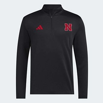 Men's adidas Black Nebraska Huskers 2026 Sideline Ultimate 365 Woven Quarter-Zip Pullover