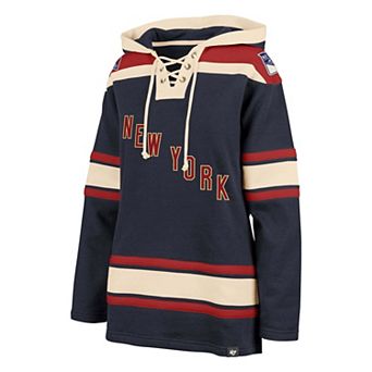 Women's '47 Navy New York Rangers Superior Lacer Pullover Hoodie