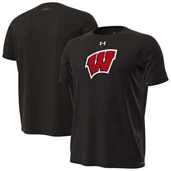 Men's Under Armour Black Wisconsin Badgers Primary Tech Stretch T-Shirt